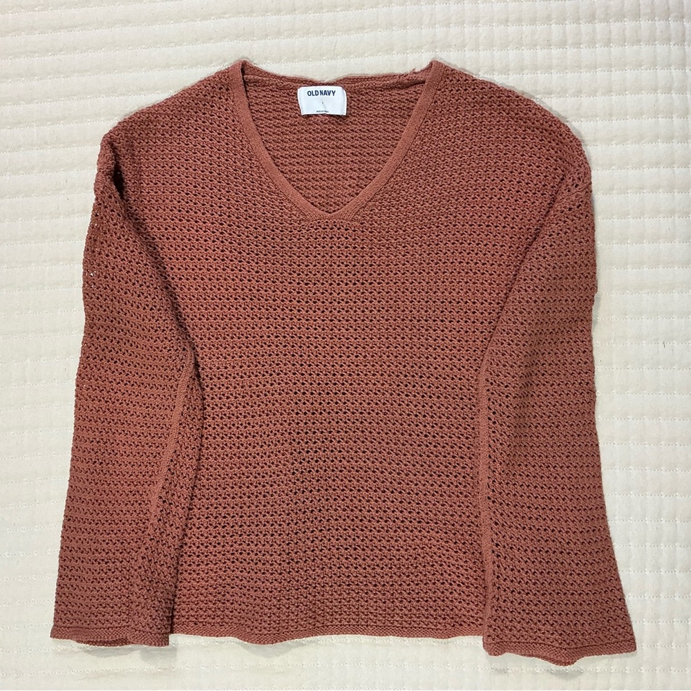 Old Navy Rust V-Neck Sweater